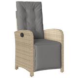 5 Piece Garden Dining Set with Cushions Beige Poly Rattan 3212585
