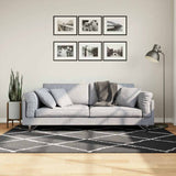Shaggy Rug PAMPLONA High Pile Modern Black and Cream 140x200 cm 375411