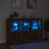 Sideboard with LED Lights Smoked Oak 162x37x100 cm 3209146