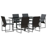 Garden Dining Set 7 pcs Black Steel 3335859