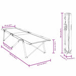 Folding Camping Bed Folding Grey 62 x 194 x 42 cm Oxford fabric 42003119