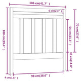 Bed Headboard White 106x4x100 cm Solid Wood Pine 817776