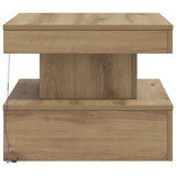 Coffee Table with LED Lights Artisian Oak 50x50x40 cm 857713
