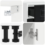 Kitchen Unit PORTO 4 pcs Black Engineered Wood 3438336