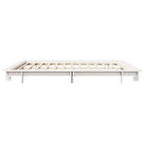 Bed Frame without Mattress White 200x200 cm Solid Wood Pine 3302262
