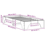 Bed Frame Natural 100 x 200 cm Solid Pine Wood 872959