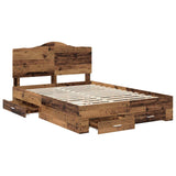 Bed Frame with Headboard Old Wood 140 x 190 cm Engineered Wood 3413610