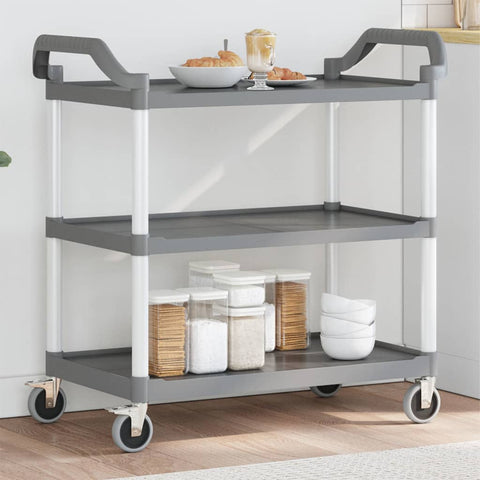 3-Tier Trolley Grey 99x50x96 cm Aluminium 30319