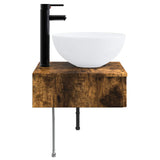 Wall-Mounted Wash Basin Smoked Oak 40 x 41 x 40.5 cm 890183