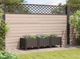 Garden Planter with Wheels Brown 120 x 40 x 44 cm PP 3423046