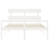 Senior Bed without Mattress White 160x200 cm Solid Wood 3195362