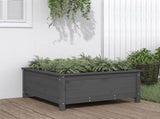 Garden Planter Grey 82.5x82.5x39 cm Solid Wood Pine 825298