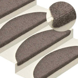 Stair Mats Self-adhesive 30 pcs 65x21x4 cm Beige Half Round Large 3365664