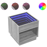 Bedside Table with Infinity LED Grey Sonoma 50x50x50 cm 3284089