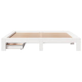 Bed Frame without Mattress White 200x200 cm Solid Wood Pine 3308988