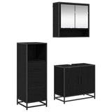 Bathroom Furniture Set 3 pcs Black Oak Engineered Wood 3402446