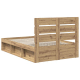 Bed Frame Artisian Oak 135 x 190 cm Solid Pine Wood 3411759