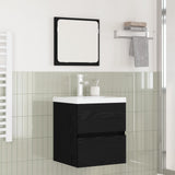 Bathroom Furniture Set with Drawer 2 pcs Black Oak and White 3393511