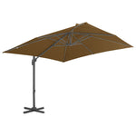Garden Parasol with Portable Base Taupe 276348