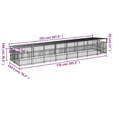 Outdoor Dog Kennel with Roof Steel 15.02 m 3124613