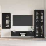 TV Cabinet Set with Drawer FLORIN 3 pcs Black Engineered Wood 3397945