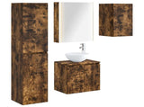 Bathroom Cabinet Set 5 pcs Smoked Oak 53 x 15.5 x 70 cm 3407307