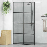 Walk-in Shower Wall Black 115 x 195 cm Tempered Glass 42022050