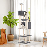 Cat Tree with Sisal Scratching Posts Dark Grey 201 cm 171644