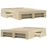 Bed Frame without Mattress Sonoma Oak 120x200 cm Engineered Wood 3295480