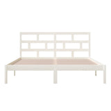 Bed Frame White Solid Pine Wood, Plywood Super King 3101234