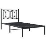 Metal Bed Frame without Mattress with Headboard Black 90x200cm 376121