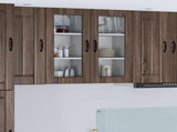 Wall Glass Cabinet LUCCA Brown Oak 40 x 31 x 80 cm 884999