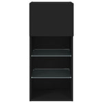 ZNTS TV Cabinet with LED Lights Black 40.5x30x90 cm 837045