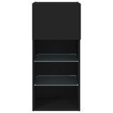 ZNTS TV Cabinet with LED Lights Black 40.5x30x90 cm 837045