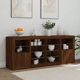 Sideboard with LED Lights Brown Oak 163x37x67 cm 3209099