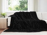 Throw Blankets 6 pcs Black 240 x 220 cm Fleece 42016887