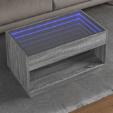 Coffee Table with Infinity LED Grey Sonoma 90x50x50 cm 847670