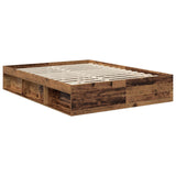 Bed Frame with Headboard Old Wood 150 x 200 cm Solid Pine Wood 3411734