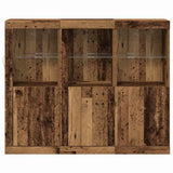 LED Sideboard 3 pcs Old Wood 123 x 37 x 100 cm Engineered Wood 3333117