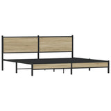Metal Bed Frame without Mattress Sonoma Oak 193x203 cm 3301393