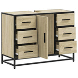 Bathroom Sink Cabinet Sonoma Oak 80x33x60 cm Engineered Wood 849280