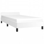ZNTS Bed Frame without Mattress White 90x190cm Single Faux Leather 349897