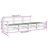 4 Piece Garden Lounge Set White Solid Wood Pine 825535
