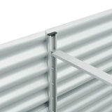Garden Raised Bed 400x80x81 cm Galvanised Steel Silver 45511