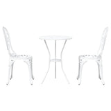 Garden Bistro Set 3 pcs White Aluminium 42002384