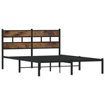 Metal Bed Frame without Mattress Smoked Oak 135x190 cm Double 4017052