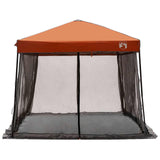 Camping Tent Set 2 pcs Grey and Orange Taffeta and Fabric 3337178