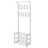 Clothes Rack with Shoe Storage 68x32x182.5 cm White 243727