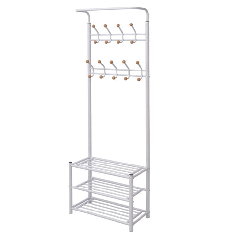 Clothes Rack with Shoe Storage 68x32x182.5 cm White 243727