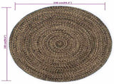 Handmade Rug Jute Black and Brown 240 cm 343622